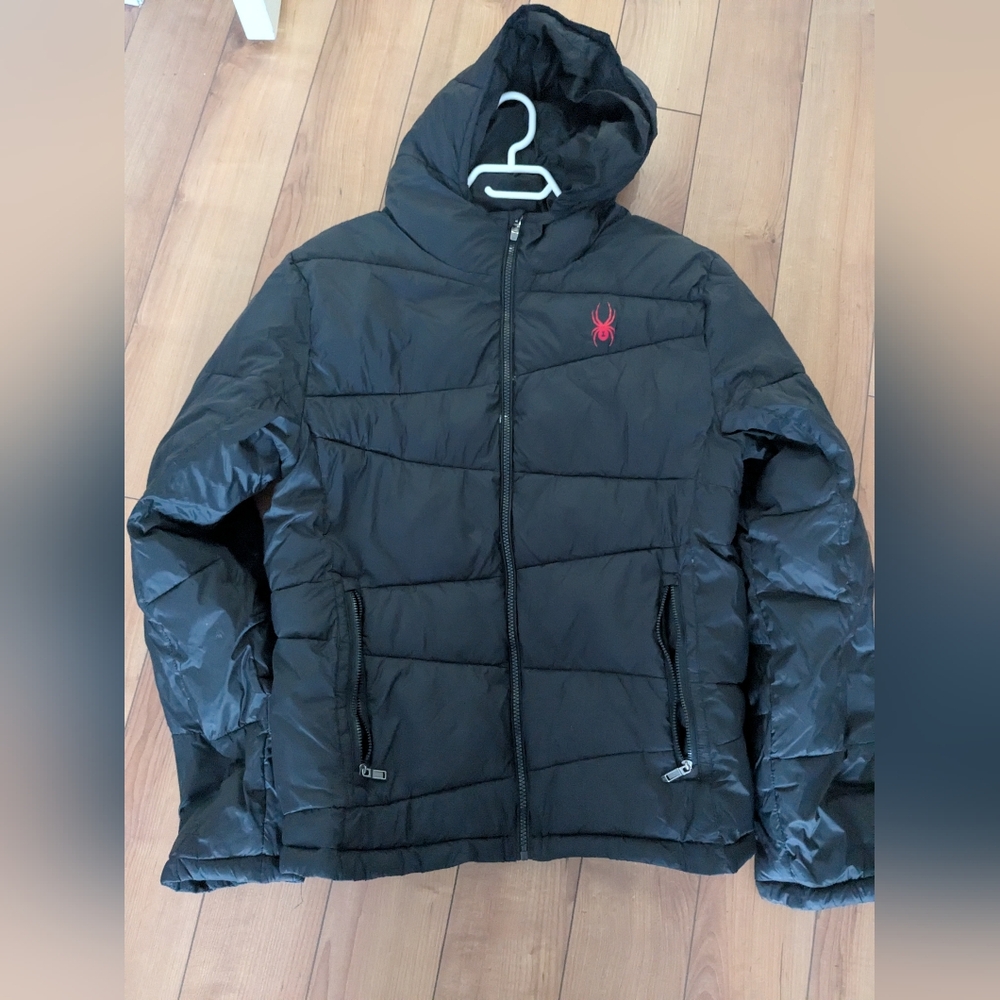 Spyder Men's Nexus Light Puffer Jacket Black with Red Detail Size M